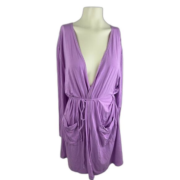 Victoria’s Secret Angels Womens Modal Purple Opent Front Robe Lace Trim Size M/L - Picture 1 of 10